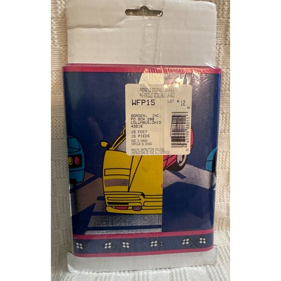 2 Rolls VTG Borden Pre pasted Sports Car Border w Metallic Silver and Blue - Picture 6 of 7